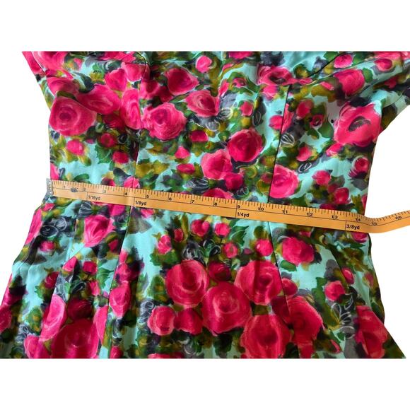 Vtg 60s Walton Pierce Co. Grosse Pointe Rose Dress - Picture 8 of 13
